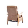 Coolmore Wood Frame Armchair, Modern Accent Chair Lounge Chair For Living Room Light Brown Pu Leather