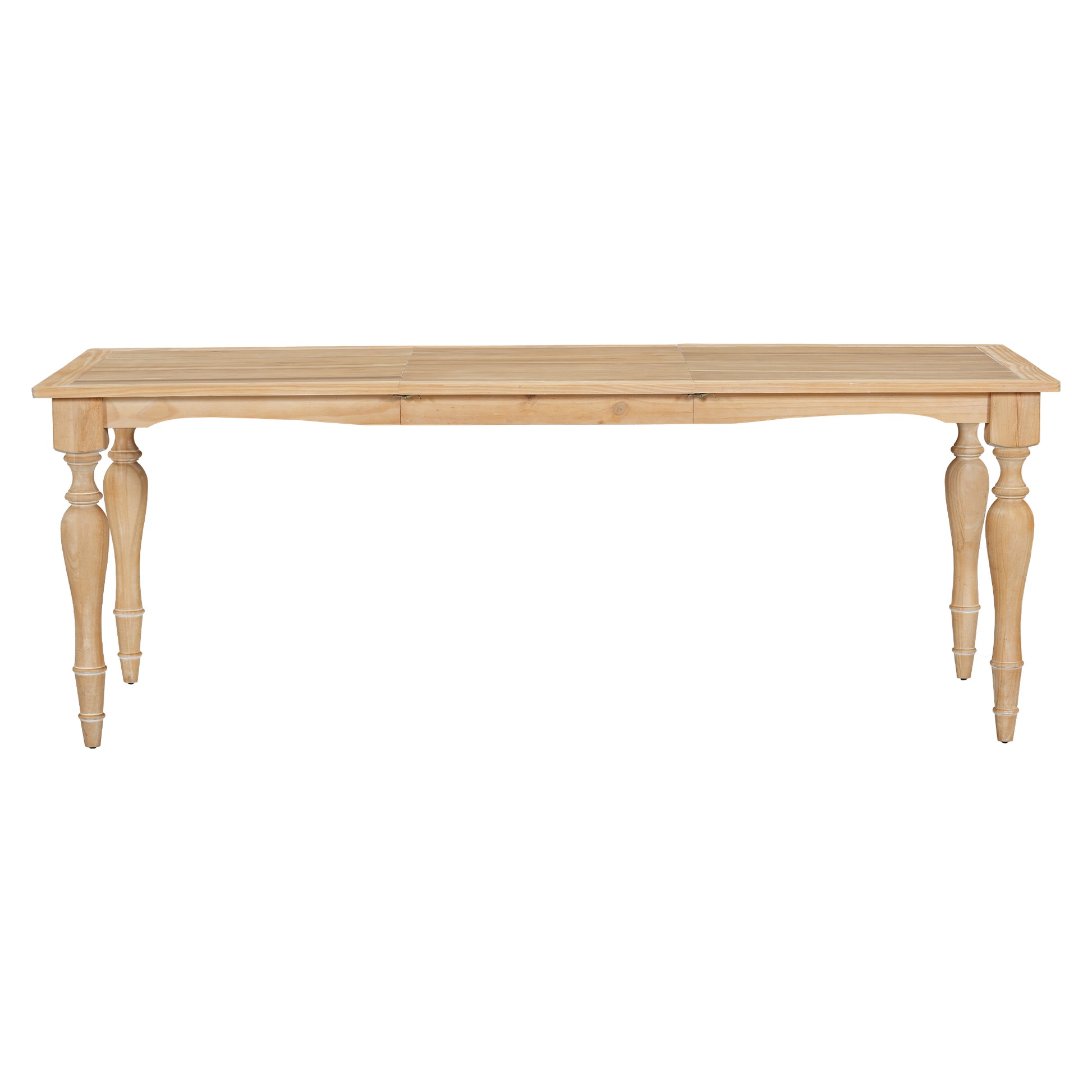 Vintage Traditional 82.7Inch Extendable Dining Table With 23.6Inch Removable Leaf, Natural Natural Seats 8 Dining Room Traditional Rubberwood Rectangular Rubber Wood