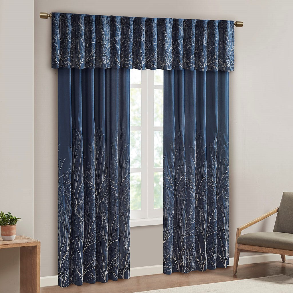 Curtain Panel Only 1 Pc Panel White Blue Polyester