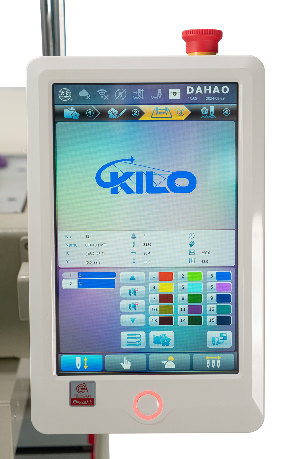 Double Head Computerized Commercial Embroidery Machine, 15 Needles 17.7X15.7 Inches Embroidery Area, Industrial Embroidery Machine For Hat For Cap Hat Graphic Embroidery White Green Metal