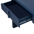 Unique Modern Rounded And Smooth Surface Console Table With 2 Drawers For Living Room And Entryway Navy Blue Navy Blue Primary Living Space Drawers Glossy Mdf