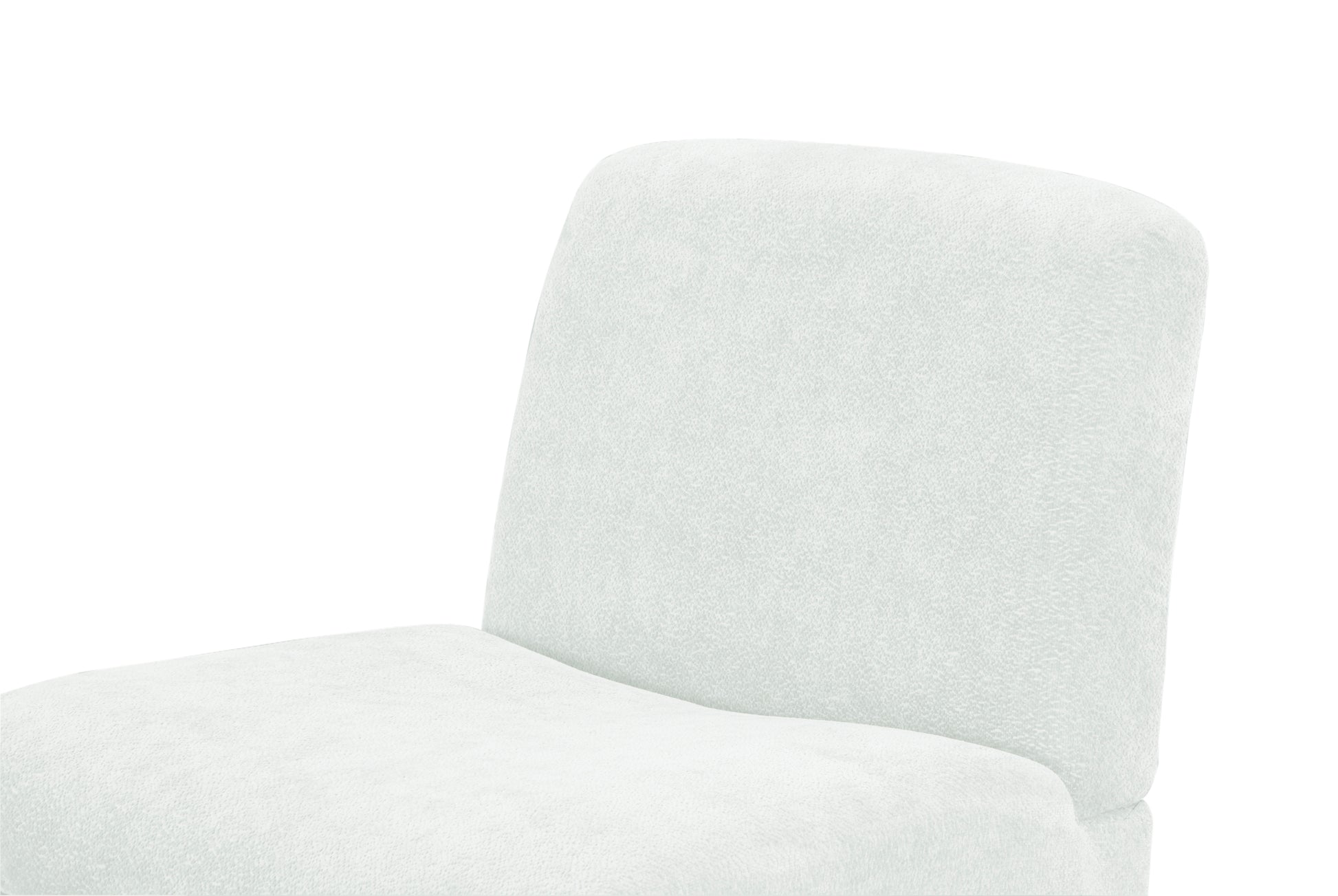 Comfy Accent Chair, Upholstered Slipper Chair, Armless Chair With Wood Legs And Soft Fabric For Living Room, Bedroom, White White Foam Wood Fabric