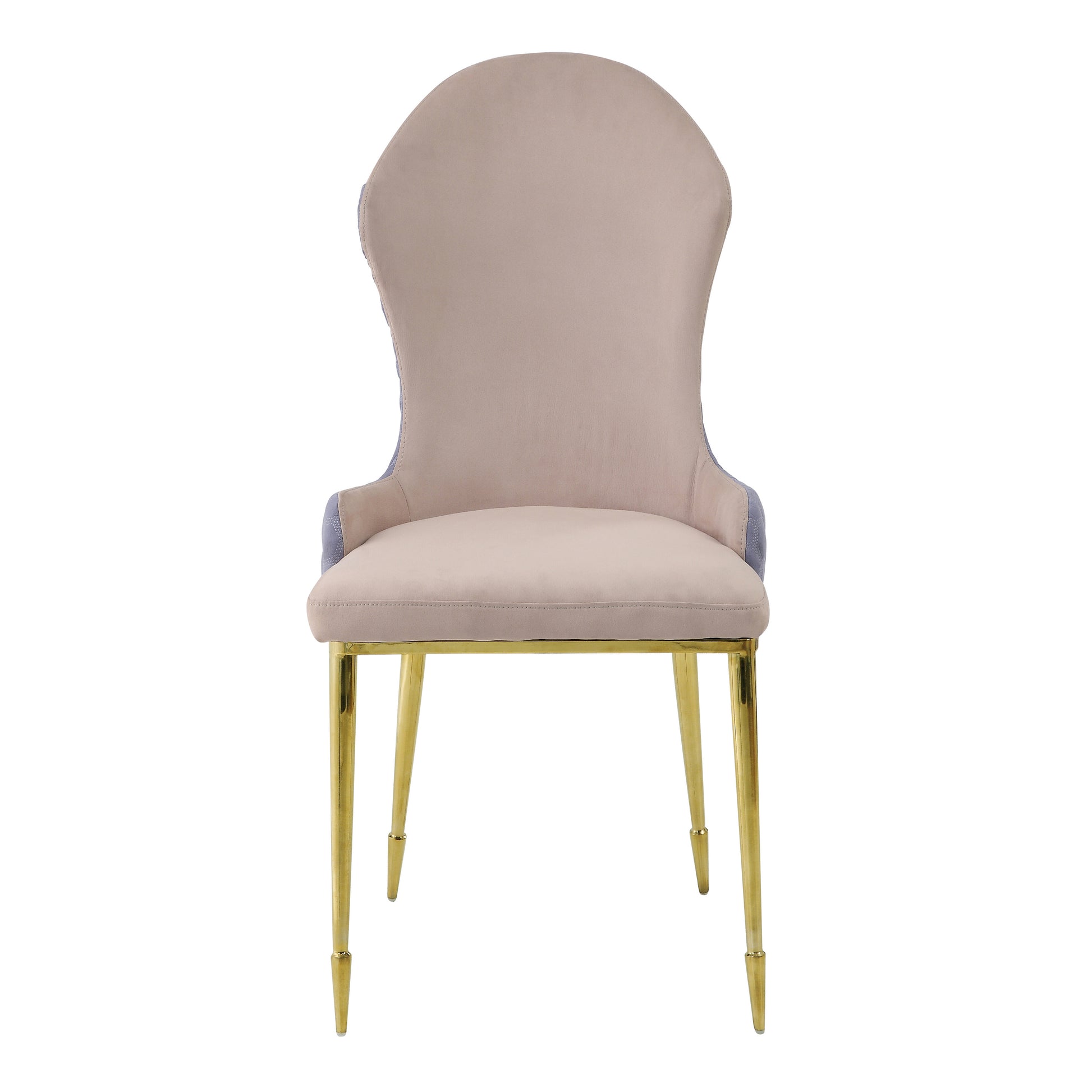 Tan And Gold Sloped Arms Dining Chairs Set Of 2 Tan Gold Dining Room Set Of 2 Fabric Metal