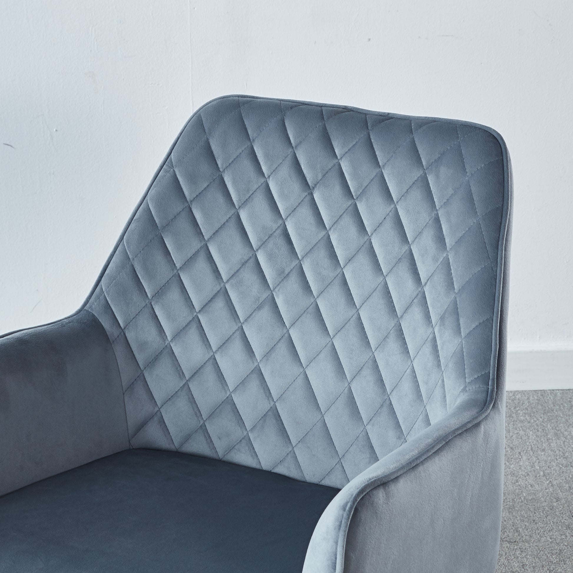 Accent Chair, Dining Chair Upholstered Backrest Seat Chairs For Home Kitchen Living Rooms Velvet Upholstered Contemporary Vanity Chair Blue Velvet