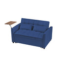 Blue Velvet Loveseat Sofa Bed Blue Wood Tufted Back Square Arms Foam Velvet 2 Seat