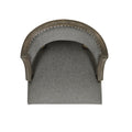 Paris 26.5 Farmhouse Counter Height Bar Stool With Backrest, Heathered Grey Linen Gray Foam Linen