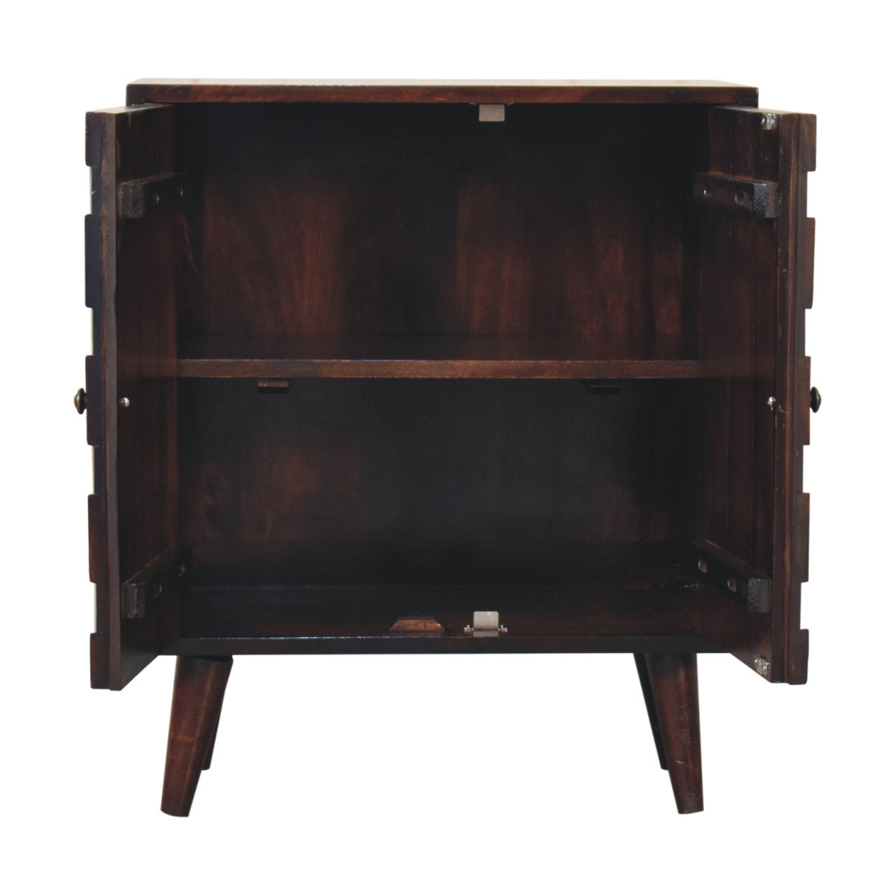 Solid Wood Mini Pineapple Carved Light Walnut Cabinet Standard 1 2 Shelves Lacquered Walnut Brown Brown Primary Living Space Solid Wood Classic,Contemporary Mango Wood Solid Wood