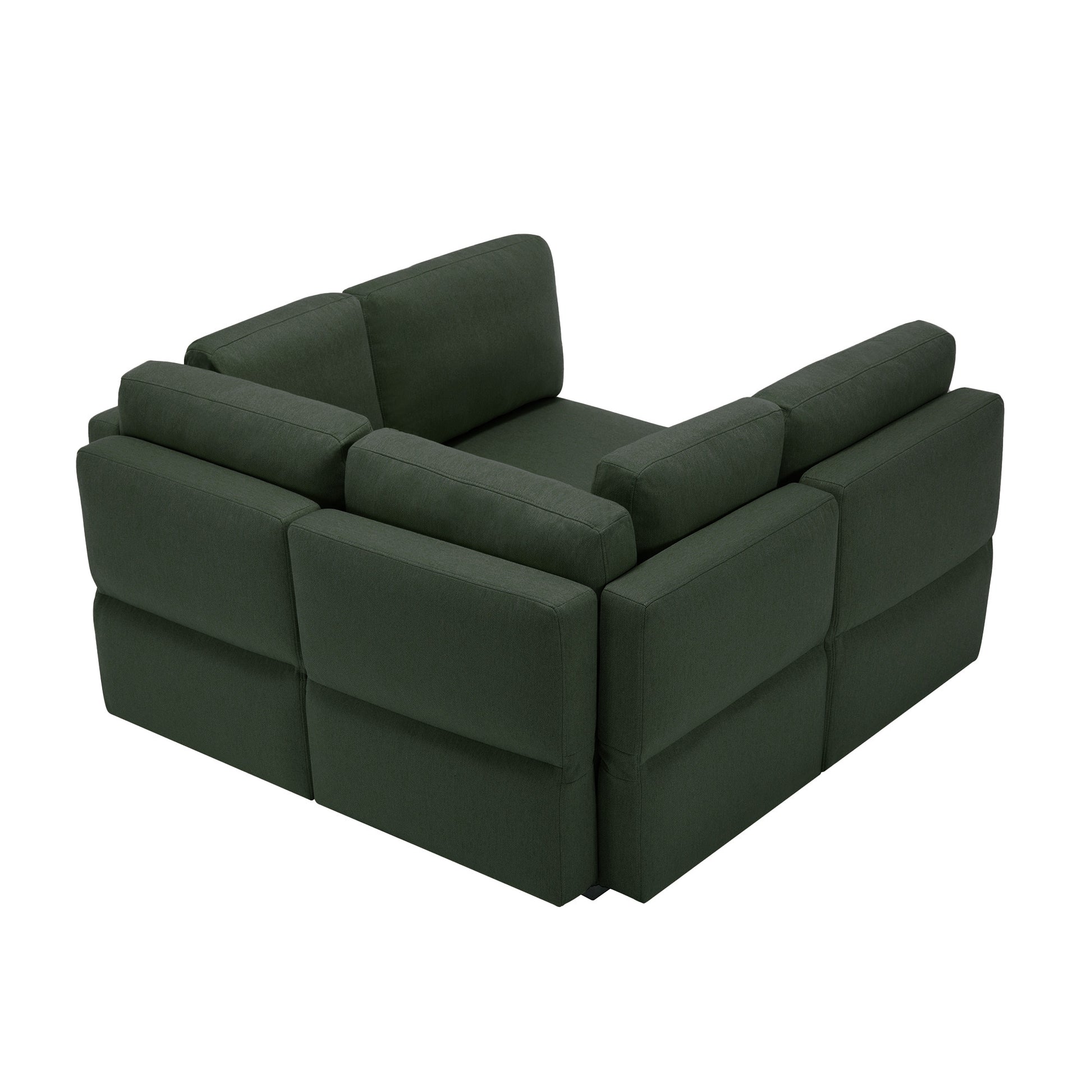 4 Seat Sofa Bed Upholstered Sofa Sleeper, Space Saving Sof Bed2 Seat Sofa With Storage Space Under Seatsall Arms And Backs Adjustabled For Ultimate Comfort Seating Green Green Polyester 4 Seat