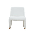 Comfy Accent Chair, Upholstered Slipper Chair, Armless Chair With Wood Legs And Soft Fabric For Living Room, Bedroom, White White Foam Wood Fabric