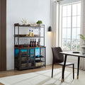 Coffee Bar Cabinet With Power Outlet, Industrial