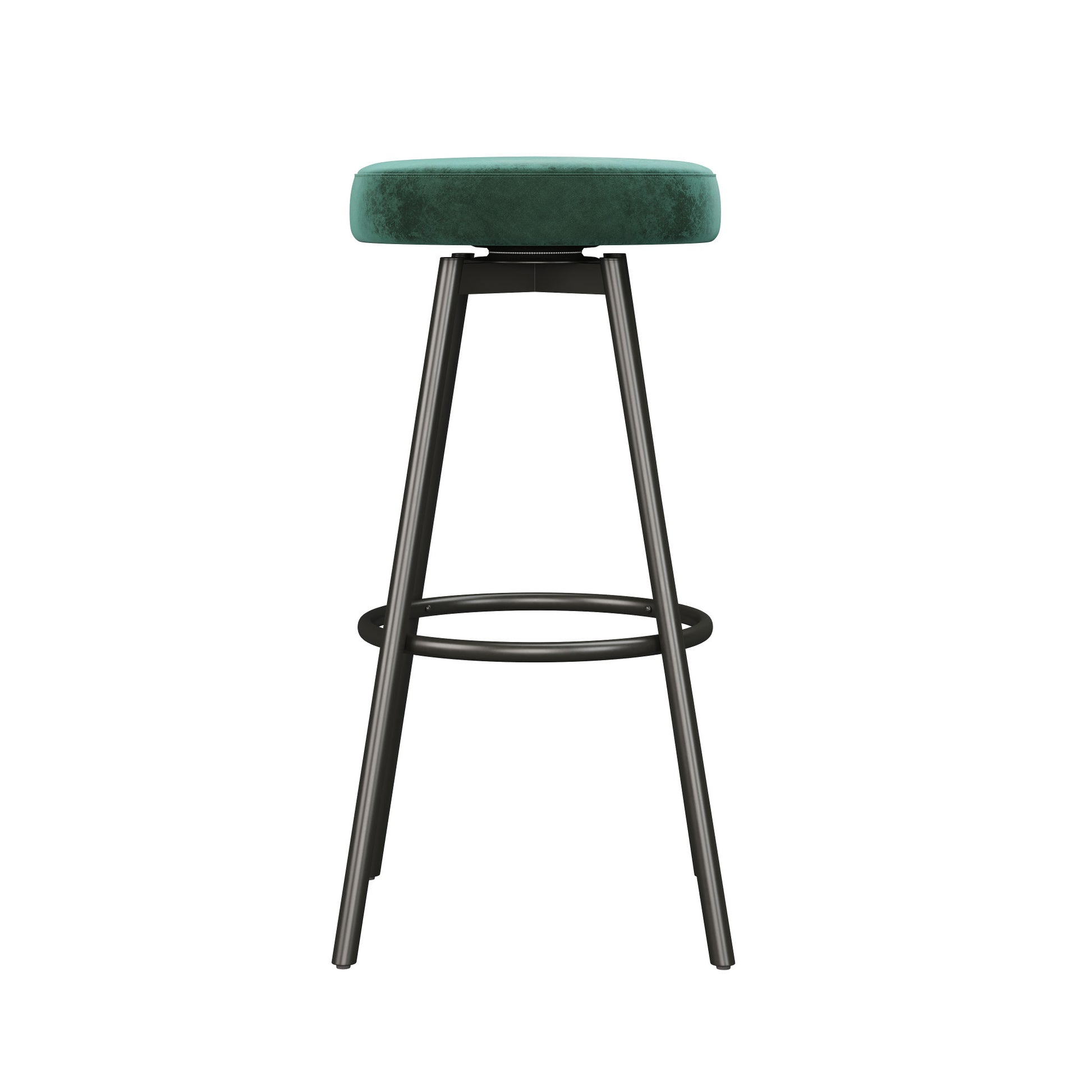 Modern Glam Upholstered Faux Velvet Bar Stool Emerald Emerald Mdf Polyester