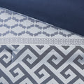 7 Piece Jacquard Comforter Set Navy Queen Queen Navy Polyester