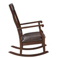 Brown And Walnut Rocking Chair With Trim Solid Walnut Brown Primary Living Space Foam Rustic Rocking Chairs Rubberwood Slat Back Wood Fabric