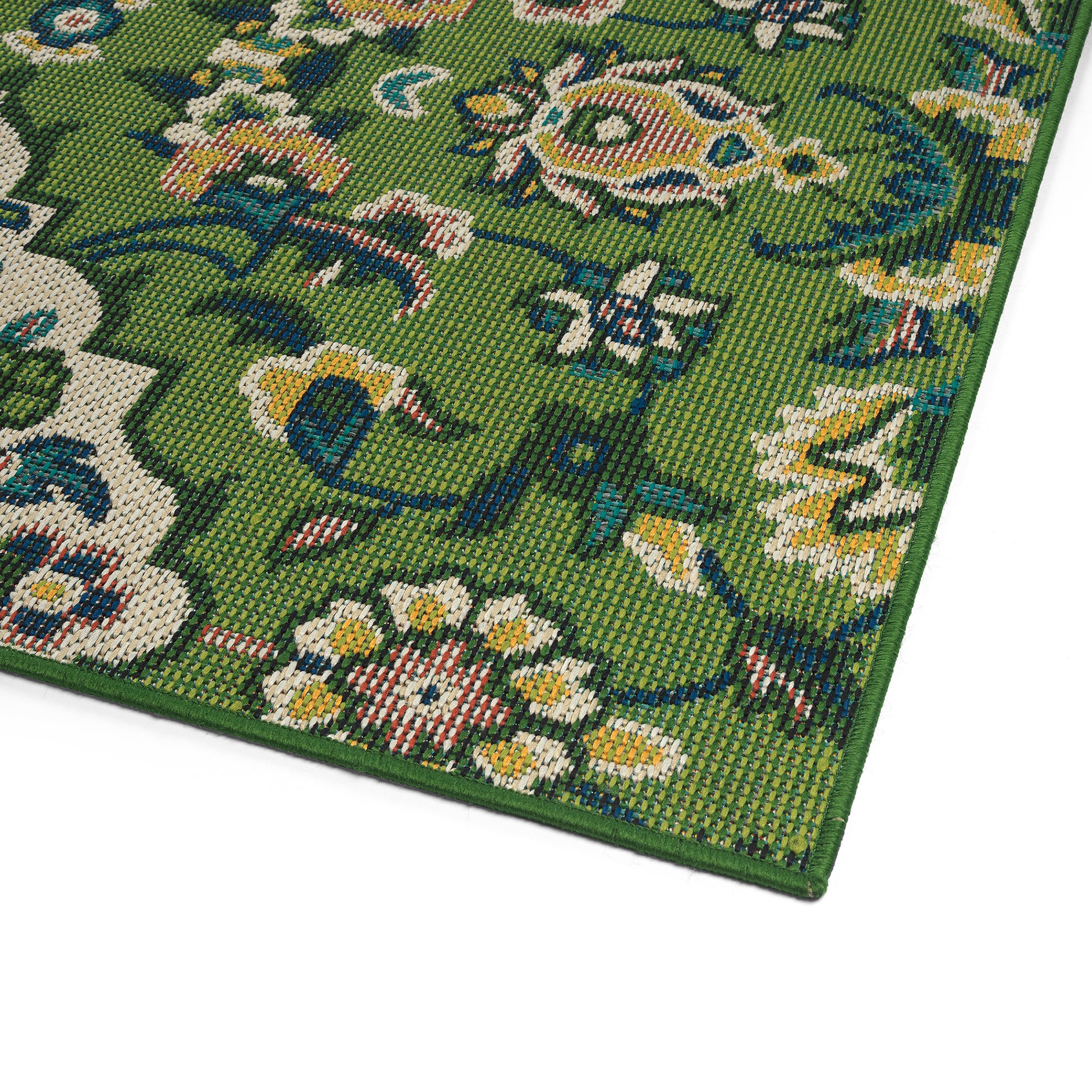 Traditional, Transitional, Oriental, Medallion,Cut Pile 1'9" X 3' Rectangle Throw Rug Green Polypropylene