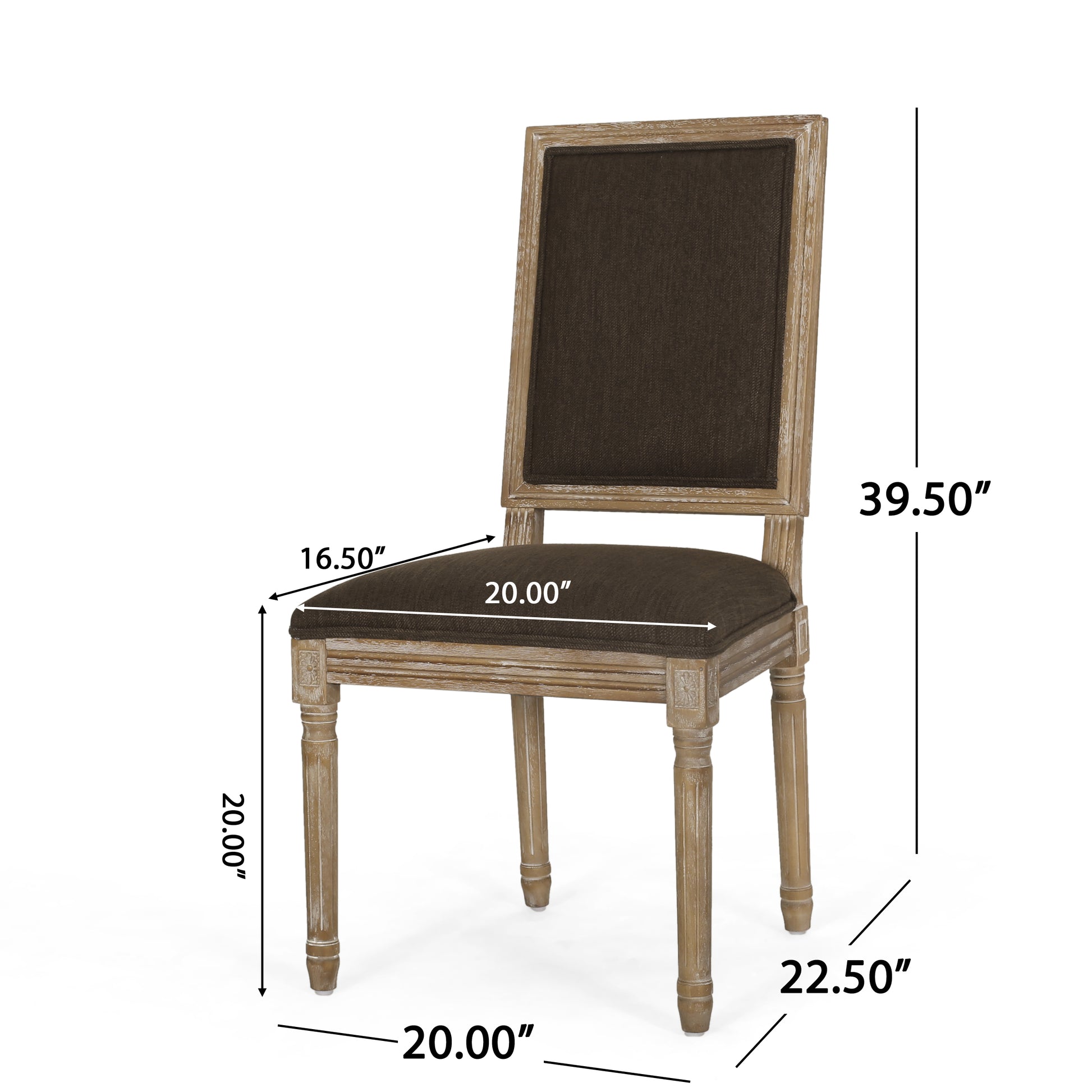 Dining Chair Brown Fabric