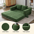 Modern Minimalist Sofa, Fold Out Sofa Bed, Convertible Chair Floor Couch & Sleeping Mattress For Living Room, Bedroom, Apartment, Removable Backrest, Green Green Chenille Soft Vintage Chenille 2 Seat
