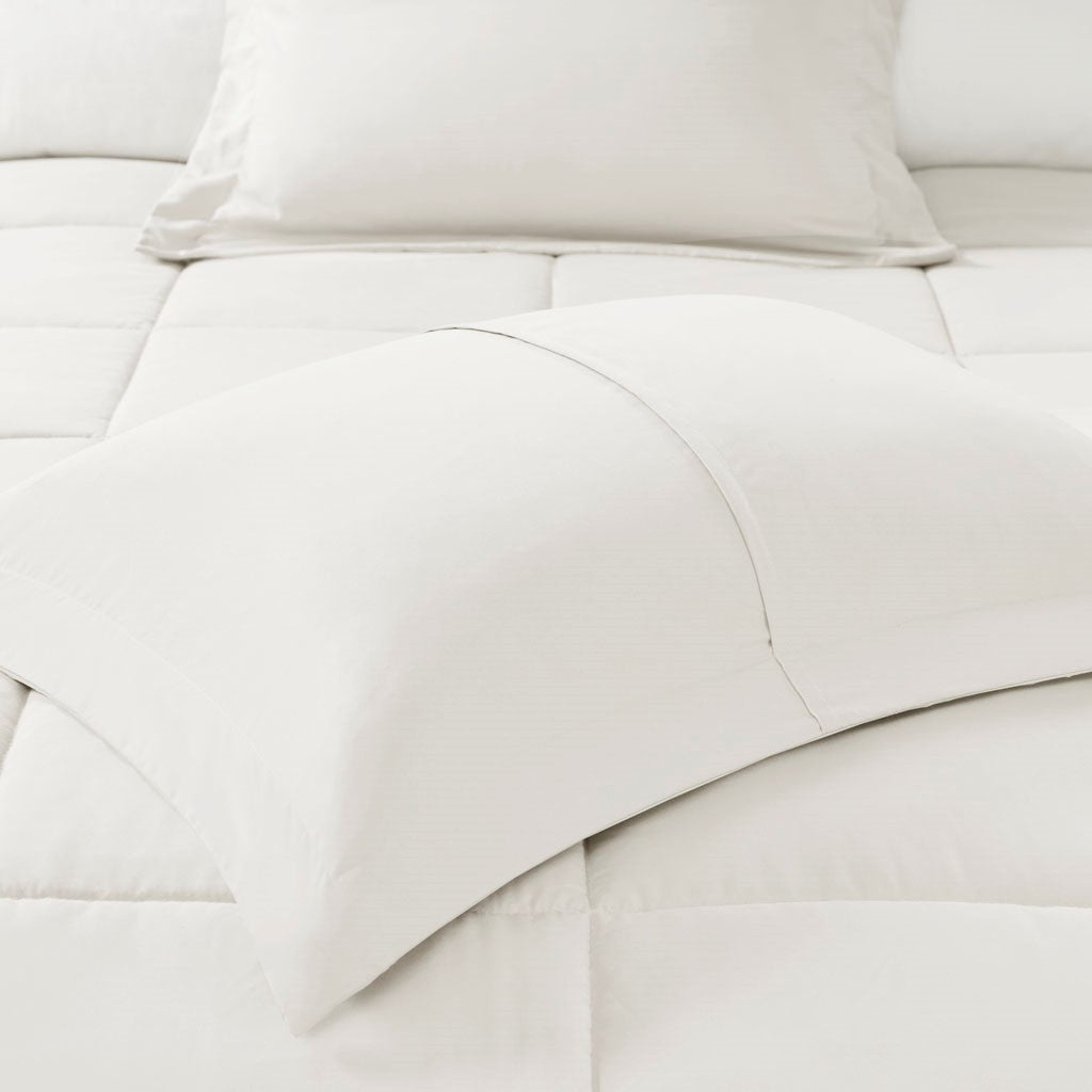 Microcell Down Alternative Comforter Mini Set Queen Ivory Microfiber