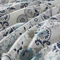 3 Piece Floral Printed Cotton Comforter Set Blue King Cal King King Blue Cotton