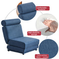 Single Sofa Chair Foldable Single Sofa Bed With Pillow,Portable Foldable Sofa Bed,Leisure Sofa Chair,Easy To Store,Made Ofand Wearable Linen Blue Modern Foam Linen