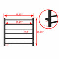 Towel Warmer 6 Bar Electric Heated Towel Rack Wall Mount Plug In Bath Towel Heater Matt Black Timer Black Bathroom Aluminium