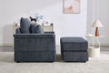 Sofa With Storage Footrest Gray Plywood 1 Seat