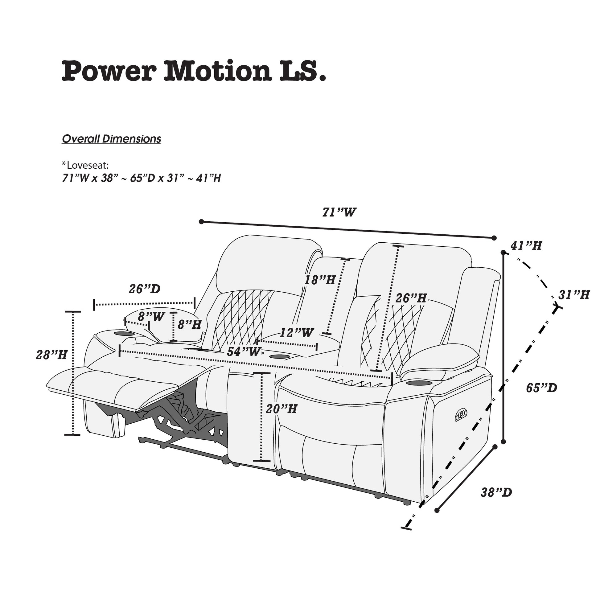 Power Motion Loveseat 1Pc Contemporary Charcoal Gelstorage Arms W Cup Holder Living Room Furniture Charcoal Faux Leather Primary Living Space Cushion Back Contemporary,Modern Pillow Top Arms Metal & Wood 2 Seat