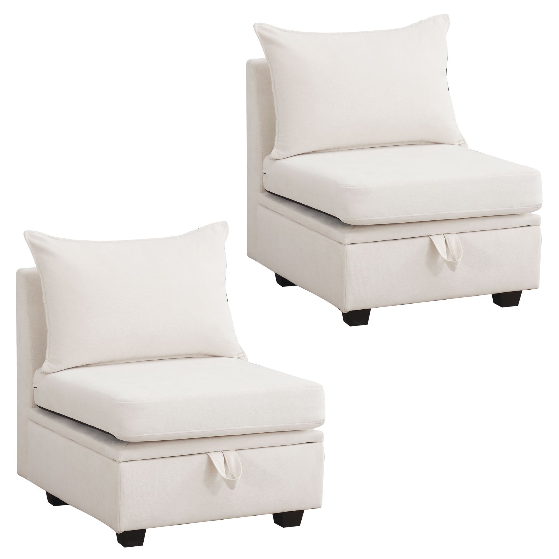 Modular Sectional Sofa, Convertible Sofa Couch With Storage, Sleeper Sectional Sofa Set, Flexible Modular Combinations Fabric Couch For Living Room,Beige 1 Pcs Beige Wood Soft Heavy Duty Fabric 1 Seat