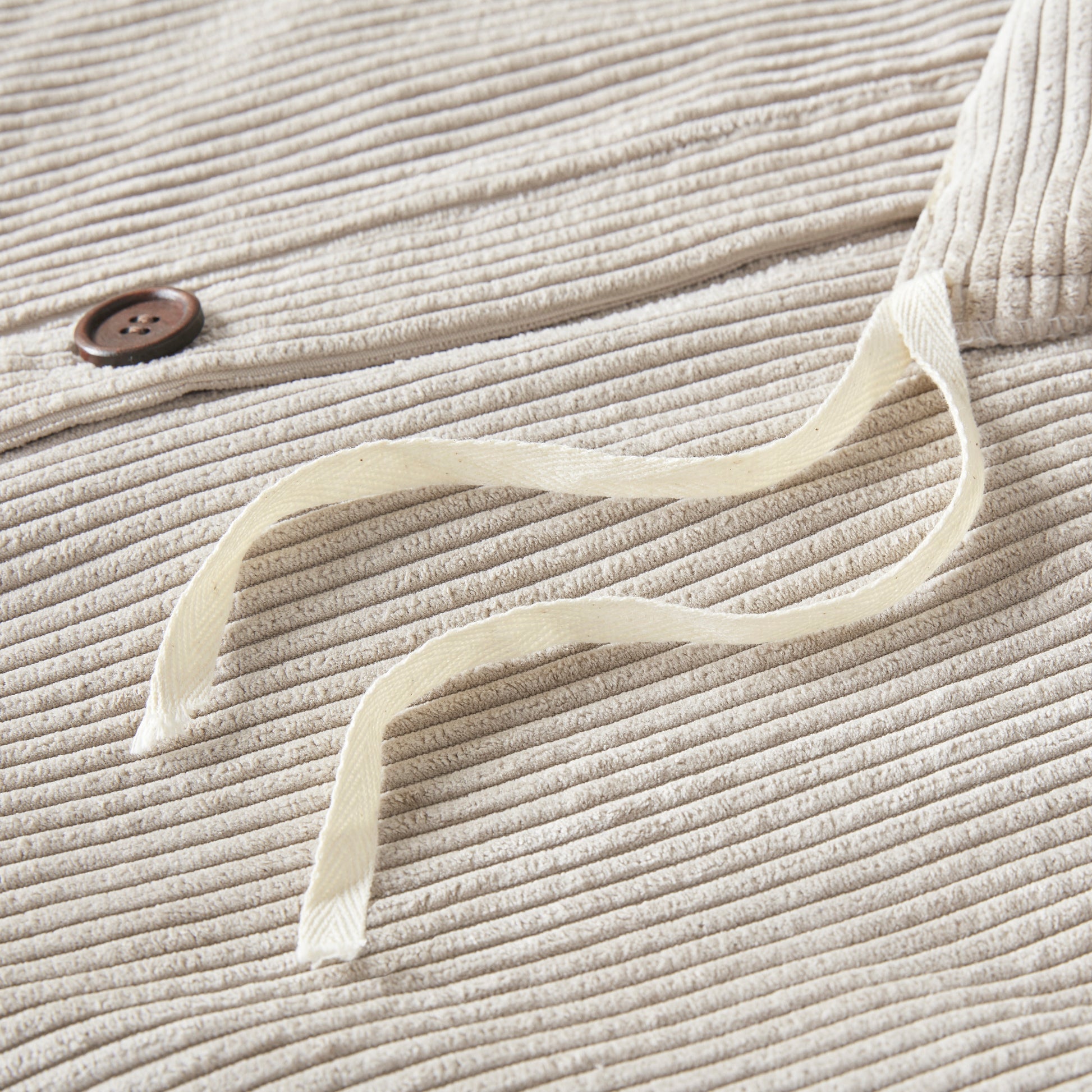 3 Piece Corduroy Duvet Cover Set Queen Tan Polyester