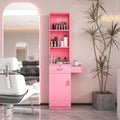 Pink Modern Simple Hair Desk, Multi Layer Storage Space Pink Mdf