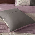 Embroidered 7 Piece Comforter Set Purple Queen Queen Purple Polyester