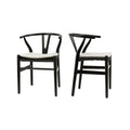 Wishbone Chairs For Dining Room,Soild Wood Weave Dining Chair,Armchair,Fully Assembled,Set Of 2 Beech Wood Black Dining Room Lacquered Mid Century Modern Arm Chair Beech Wicker Wood