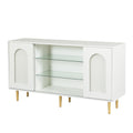 Dresser Drawer Cabinet,Bar Cabinet,Lockers,Sideboard,Buffet Sideboard,Buffet Service Desk,Storagecabinet,Changhong Glass Sliding Door, For Bedroom, Living Room, Kitchen Corridor, Color: White 5 Or More Spaces Barn Door White Primary Living Space Glass