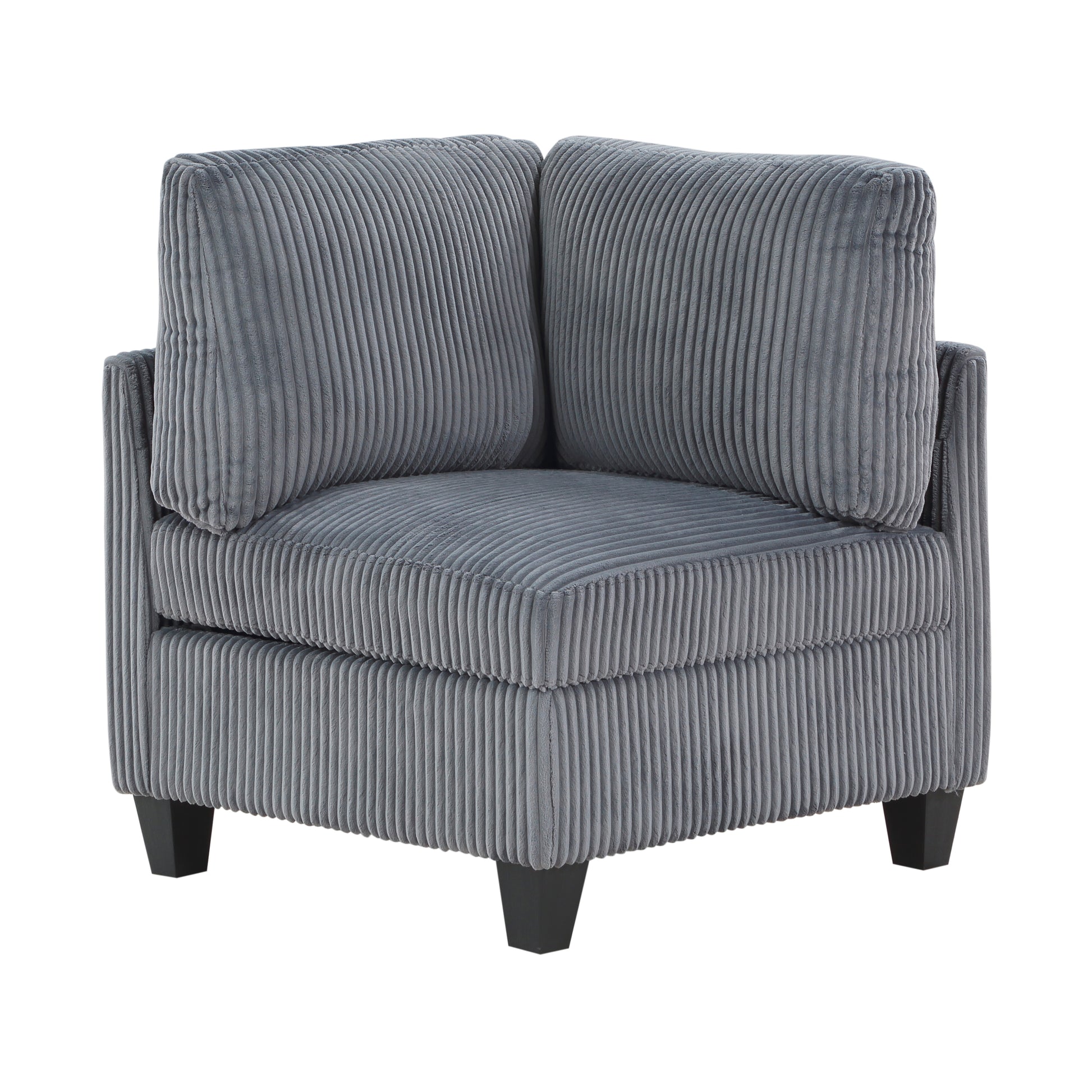 Modern Living Room Furniture Dark Gray Corner Seat With Storage Corduroy Fabric Upholstery 1Pc Modular Piece Dark Gray Primary Living Space Contemporary,Modern Solid Wood