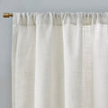 Linen Blend Light Filtering Curtain Panel Pair 2 Pcs Window Panels White Polyester