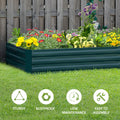 Outsunny Galvanized Raised Garden Bed, 8' X 3' X 1' Metal Planter Box, For Growing Vegetables, Flowers, Herbs, Succulents, Green Green Steel