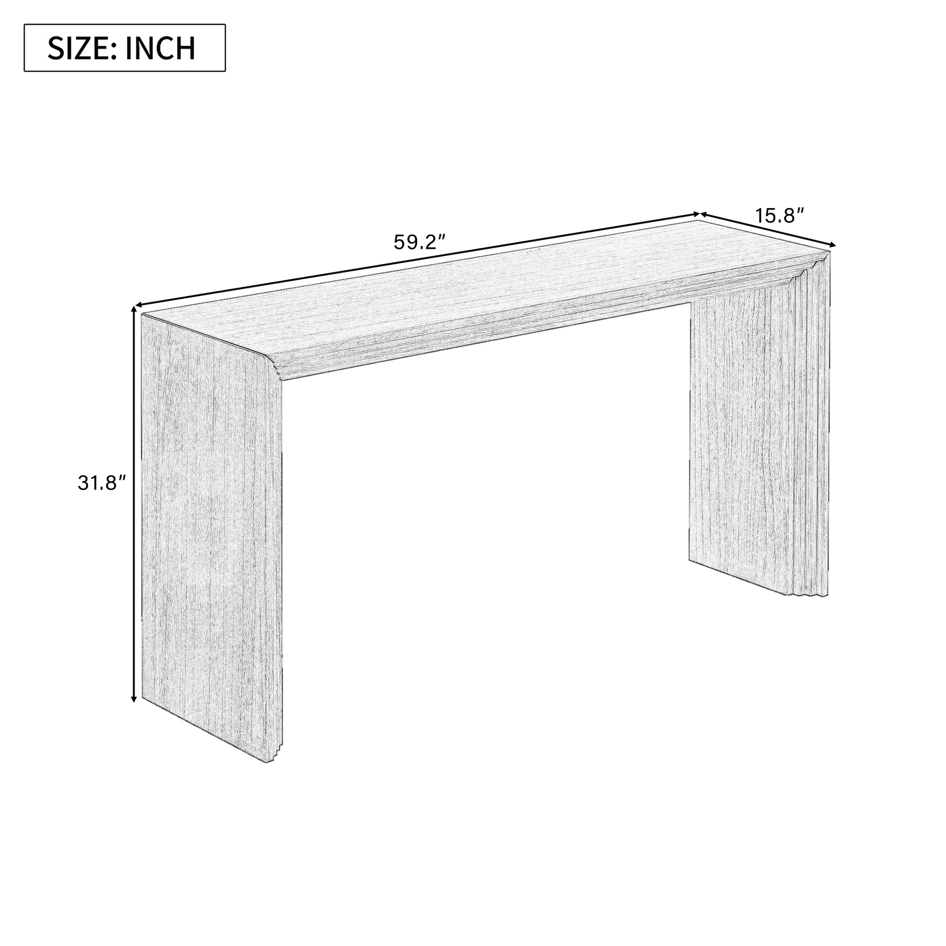 Modern Style Console Table Made Of Paulownia Solid Wood Veneer,Suitable For Foyer, Living Room, Or Entryway. Natural Mdf