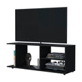 Tubac Tv Rack In Melamine With Open Storage, Black Black 39 Inches Or Less 39 Inches Or Less Modern Particle Board Melamine