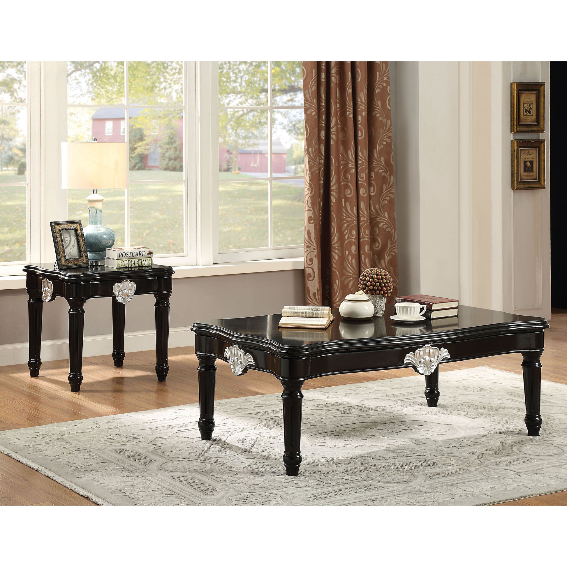 Black End Table With Turned Legs - Black Primary