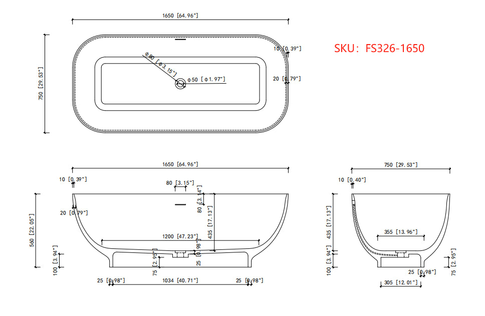 65" Solid Surface Soaking Bathtub Matte White Freestanding Tubs Matte 61 69 In Soaking Center Front Solid Surface