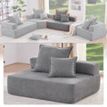 Loveseat Frame For Oversized Modular U Shaped Sectional Sofa,Luxury Boucle Floor Couch Set,Convertible Sleeper Couch,Spacious Foam Filled Sofa Bed For Living Room Gray Boucle 1 Seat