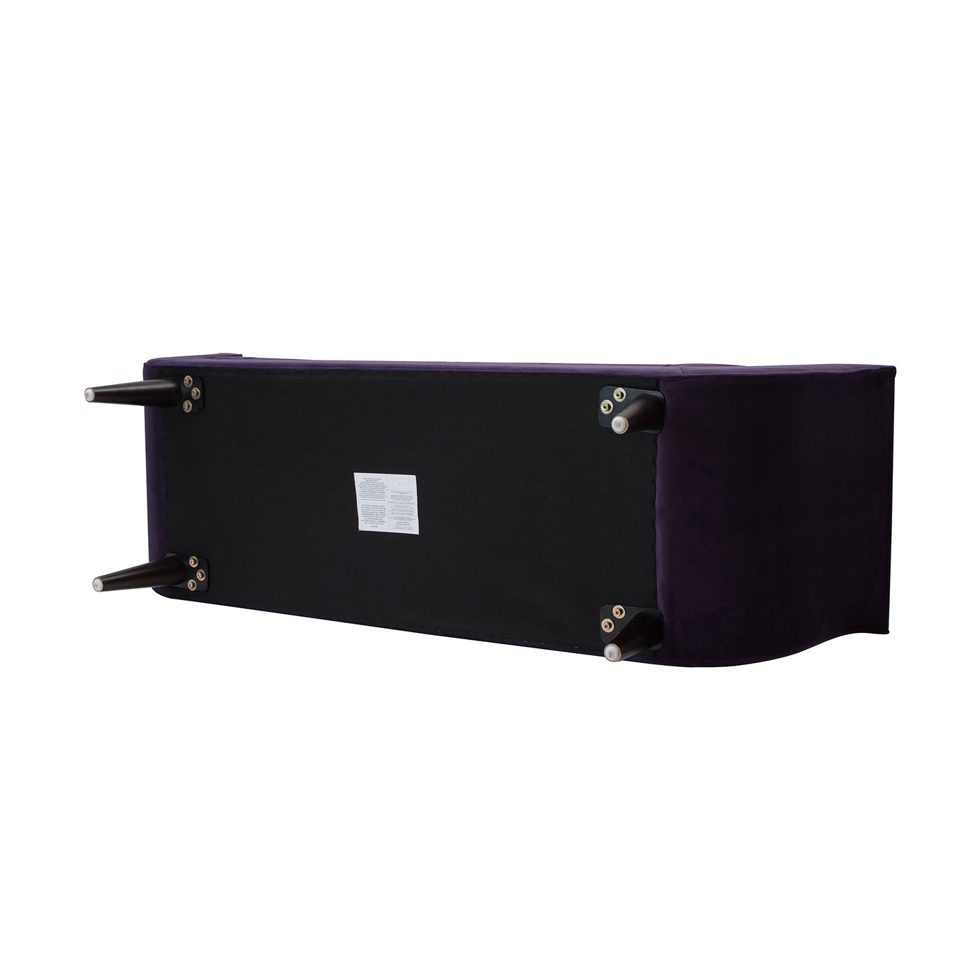 Alma Tufted Flared Arm Entryway Bench, Purple Velvet Purple Foam Velvet