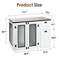 Furniture Style Dog Cage, Wooden Dog Cage, Double Door Dog Cage, Side Cabinet Dog Cage, Dog Crate White Deep Walnut American Design Particle Board