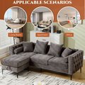 Arrived L Shaped Sectional Sofaconvertible Storage Ottoman,Chenille ,Square Arm, Modern Tufted Couch ,3 Seater, And Nailhead, Dark Gray Dark Gray Polyester Wood Primary Living Space Medium Soft Tufted Back Modern Square Arms Metal & Wood 4 Seat