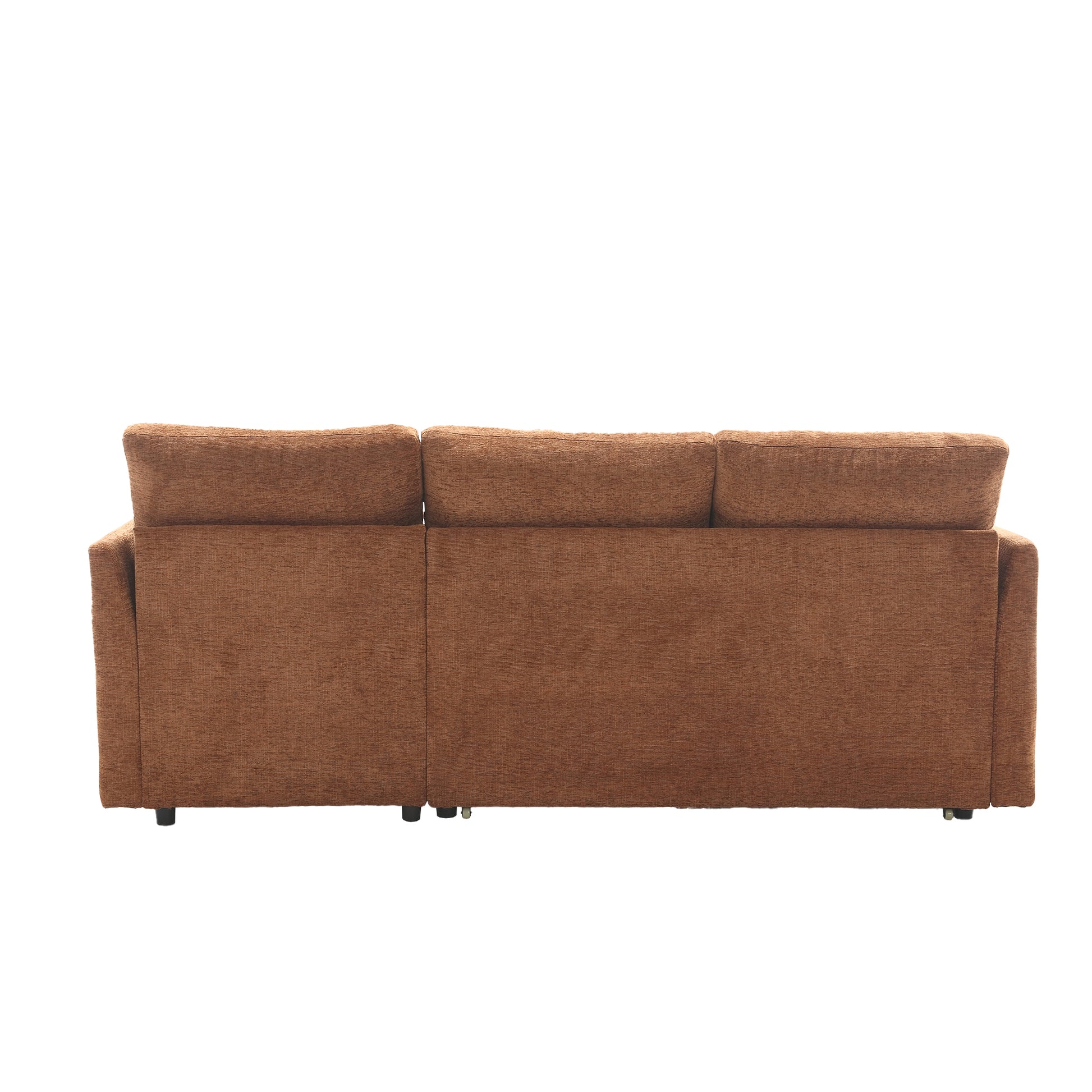 United We Win Furniture, Modular L Shaped Sofa, Modular Long Sofa With Reversible Chaise Lounge, Sofa Bed, Sleeper Sofa, Modular Sofa Combination With Storage Seats. Brown Chenille 3 Seat