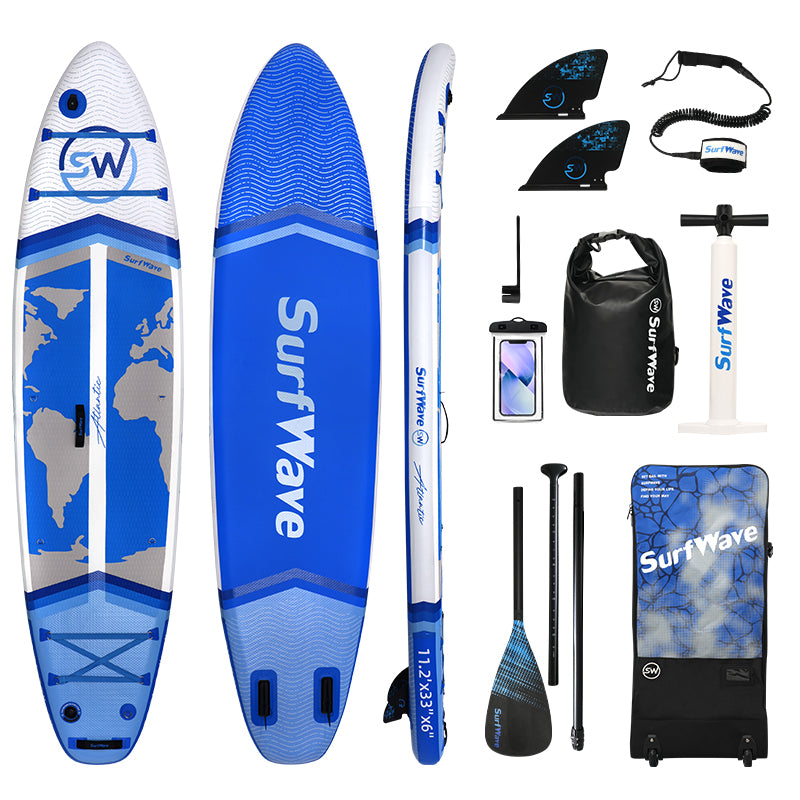 Inflatable Stand Up Paddle Board 11'X34"X6" With Accessories Water Sports Blue Anti Slip Garden & Outdoor American Design,Beach Multifunctional Pvc