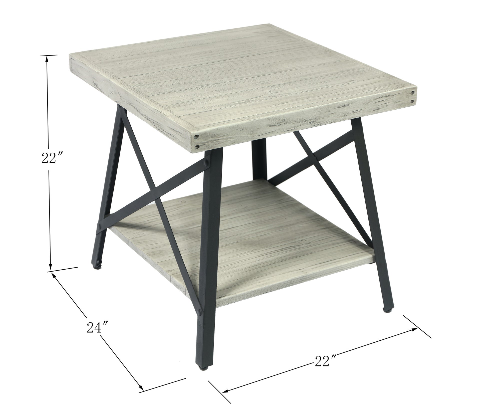 Douglas Gray End Table Gray Solid Wood