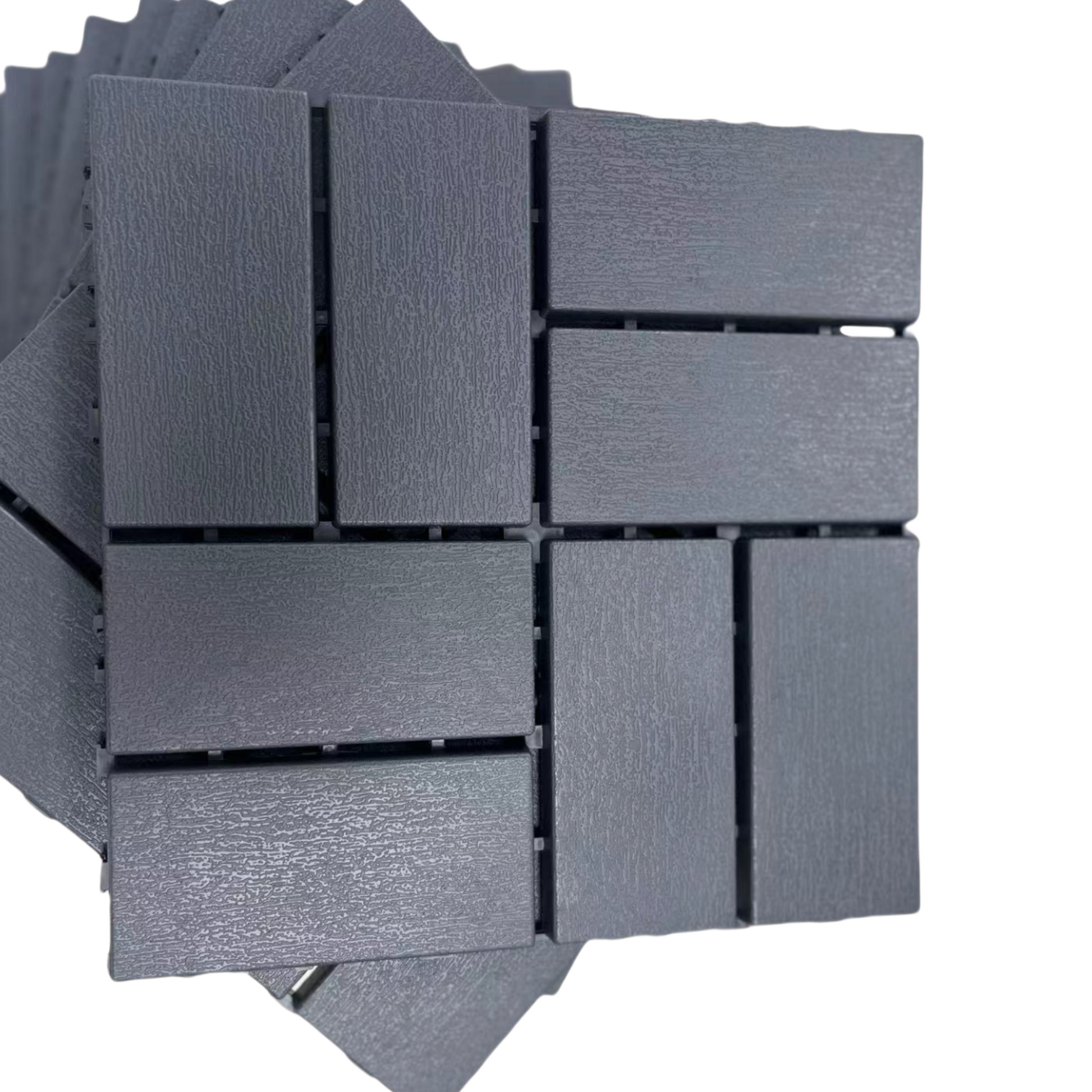 Plastic Interlocking Deck Tiles, 36 Pack, 12"X12" Waterproof Outdoor All Weather Use Patio Tiles With Enhanced Drainage Design, Perfect For Poolside, Balcony, And Backyard Grey Grey Plastic