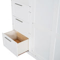 Queen Size Murphy Bed Wall Bed With Closet ,Drawers And Shelves,White Queen White Mdf Lvl