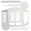 Outsunny 13' X 11' Outdoor Party Tent, Hexagon Sun Shade Shelter Canopy With Protective Mesh Screen Sidewalls, Ropes & Stakes, Cream White White Steel