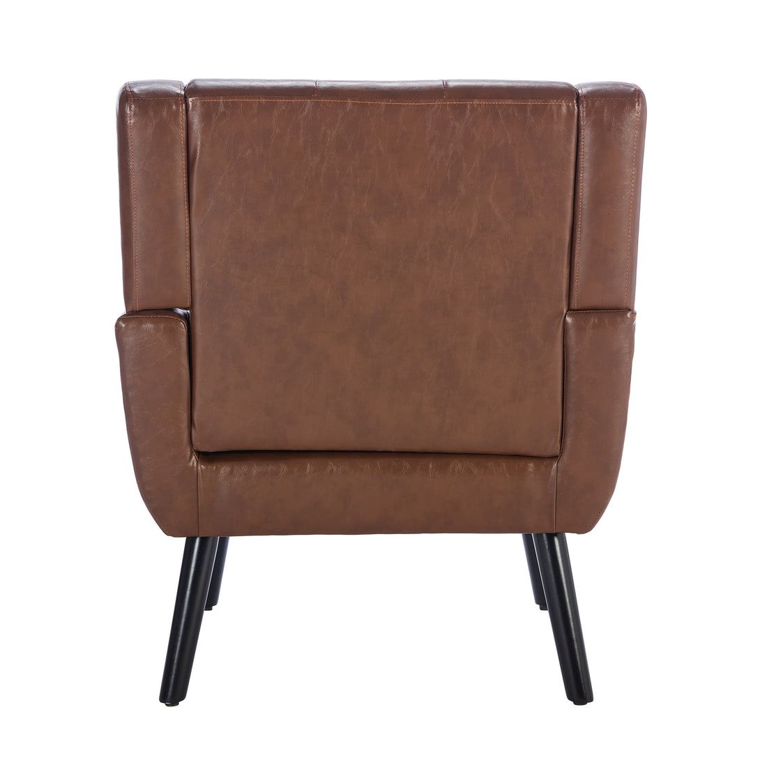 Modern Soft Leather Material Ergonomics Accent Chair Living Room Chair Bedroom Chair Home Chair With Black Legs For Indoor Home Brown Pu Brown Foam Upholstered